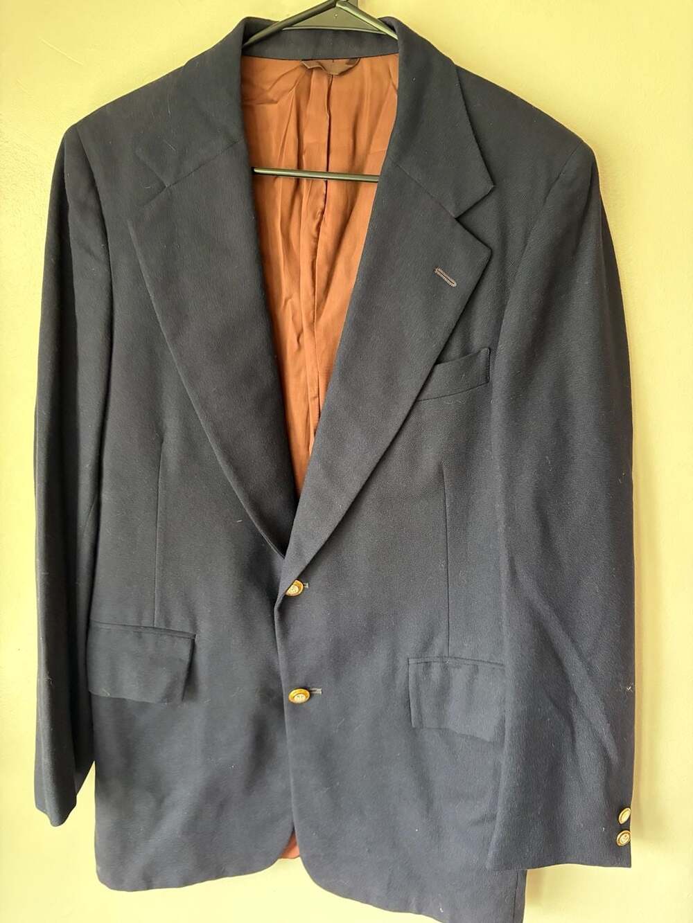 Cornell University Vintage Navy Blue Blazer with Collegiate Crest Buttons